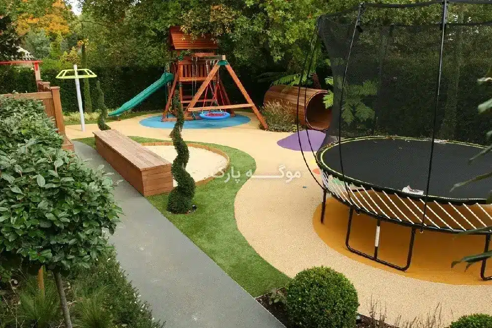 طراحی فضای بازی کودکان در حیاط ویلا-mogepark.com